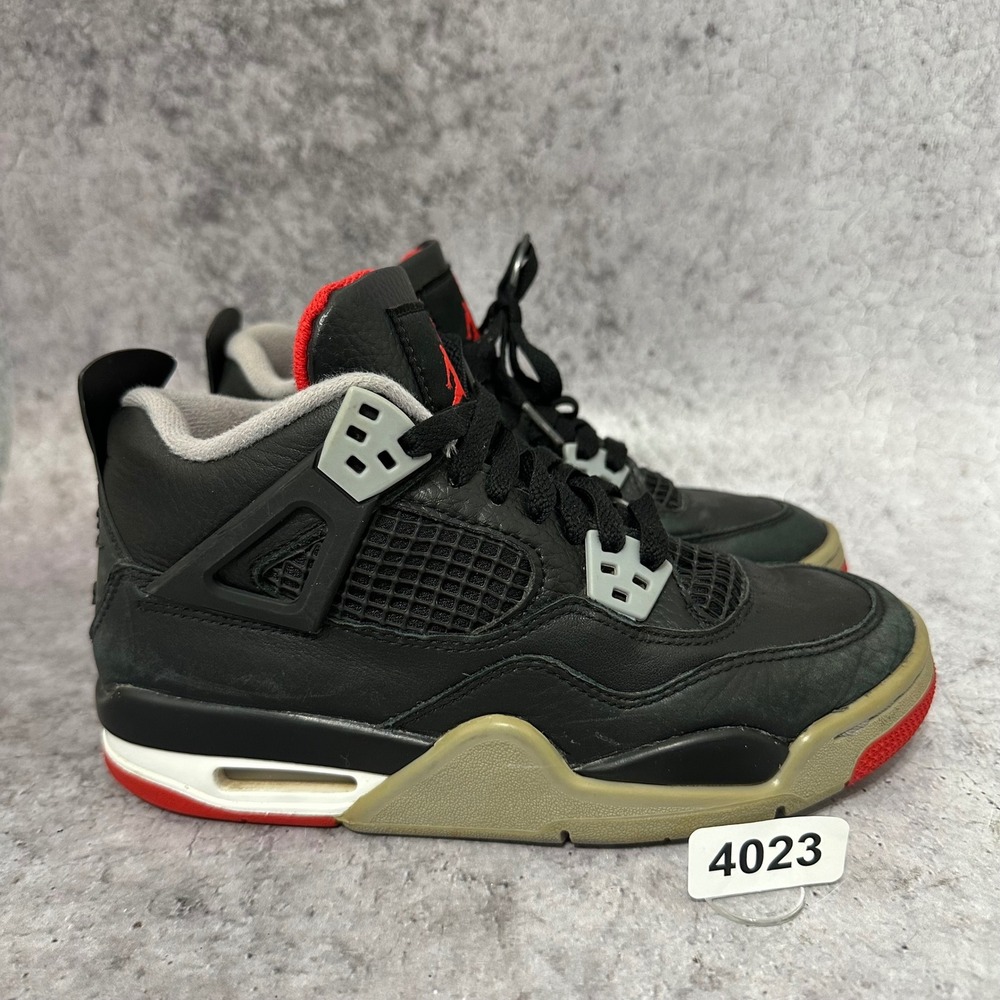 Jordan Air Jordan 4 Retro Kids 4Y Black Bred Reimagined FQ8213-006 Sneakers